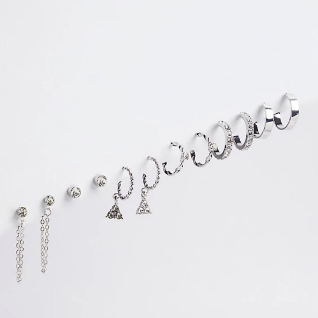 320 Nwt Torrid Hoop Earrings Set Of 6 - Silver Tone 8$